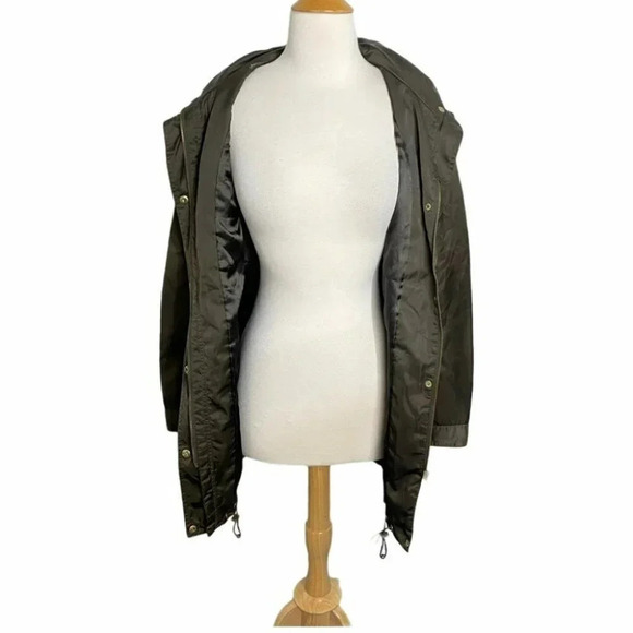 Aqua‎ Womens XS Olive Green Lightweight Utility Jacket Rain Coat Parka - Picture 8 of 8